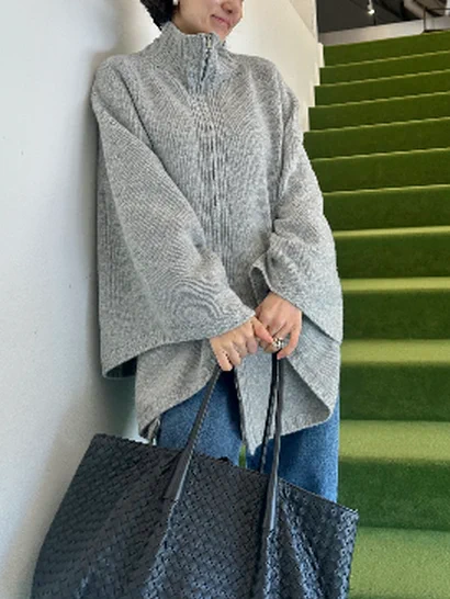 Fly Zip High-Neck Cape