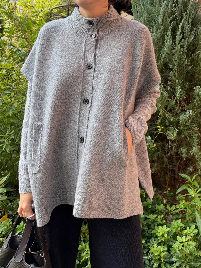 High-neck Half Wool Vest